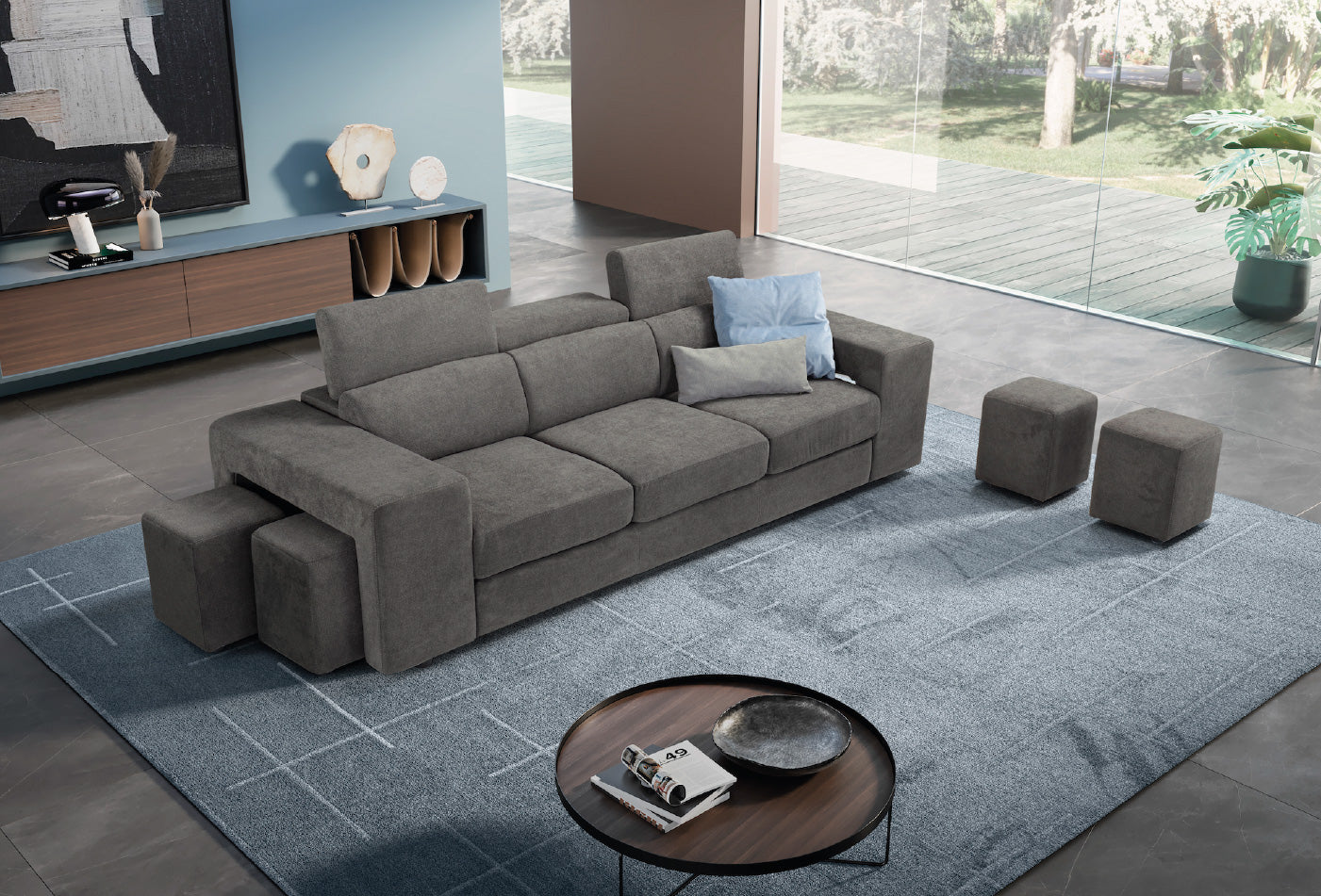 Divano TALENTO Lineare 3 posti - GRIGIO SCURO Pronta Consegna