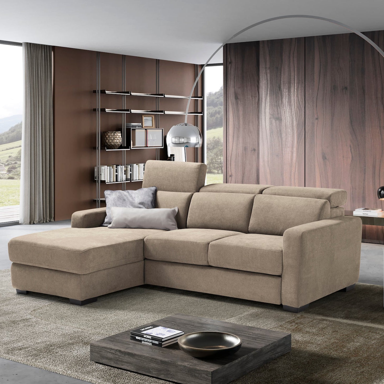 Canapé méridienne TALENTO, 3 places max - Ouverture lit KOMODO