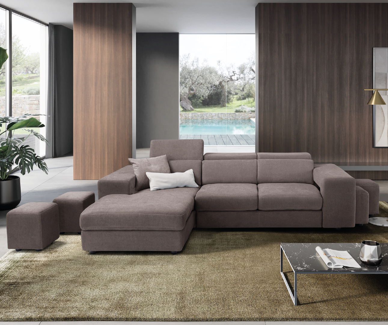 TALENTO divano chaise longue - apertura letto KOMODO