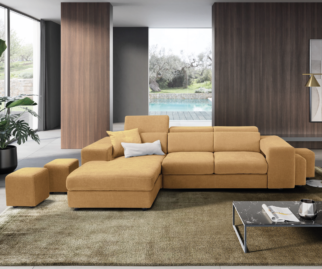 TALENTO divano chaise longue - apertura letto KOMODO