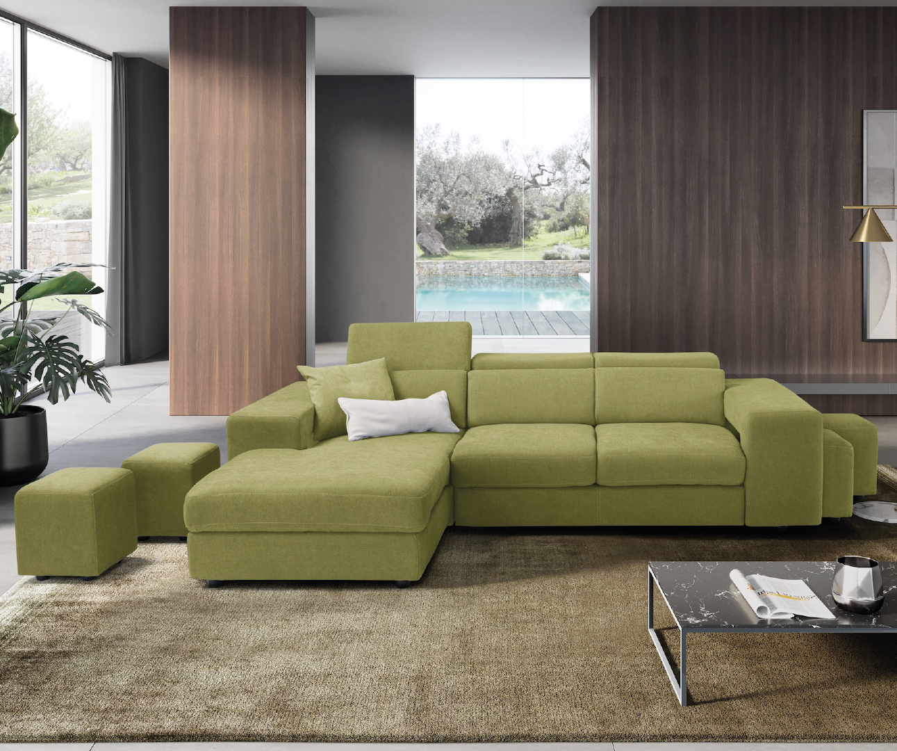 TALENTO divano chaise longue - apertura letto KOMODO