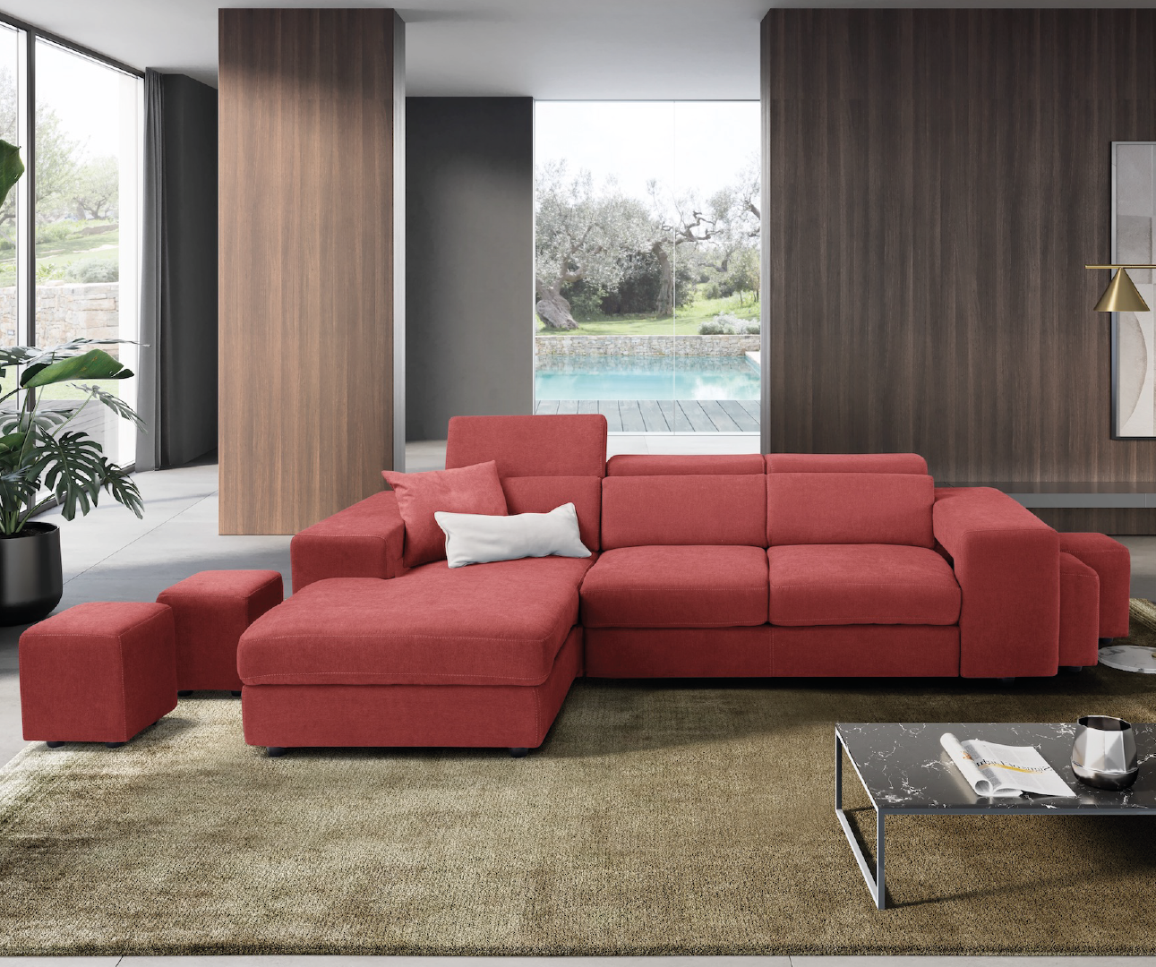 TALENTO divano chaise longue - apertura letto KOMODO