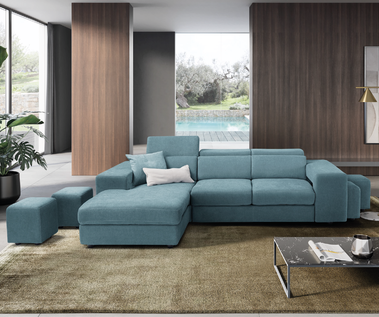 TALENTO divano chaise longue - apertura letto KOMODO