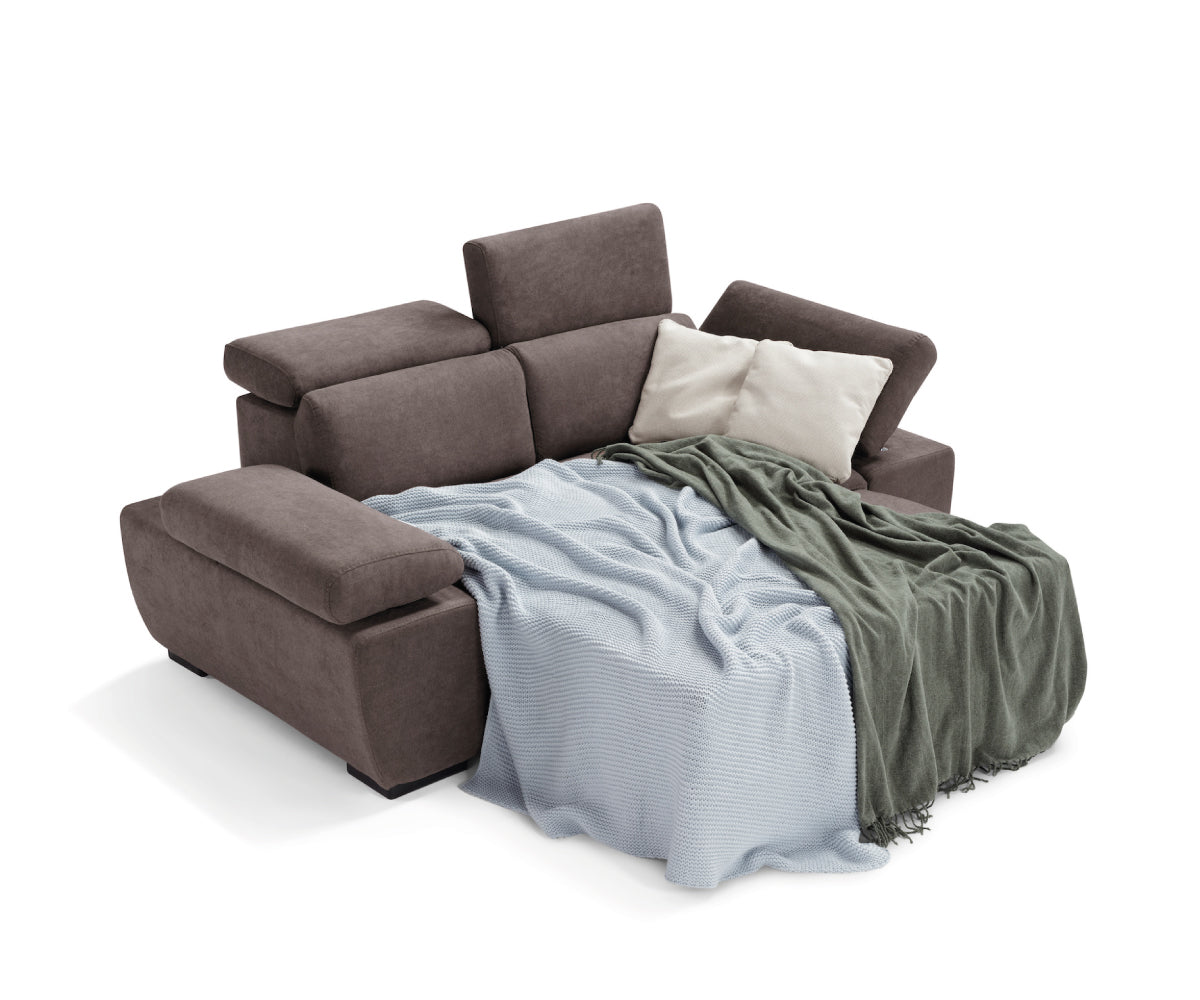 FABIOLA divano lineare 2 posti - apertura letto e bracciolo regolabile KOMODO