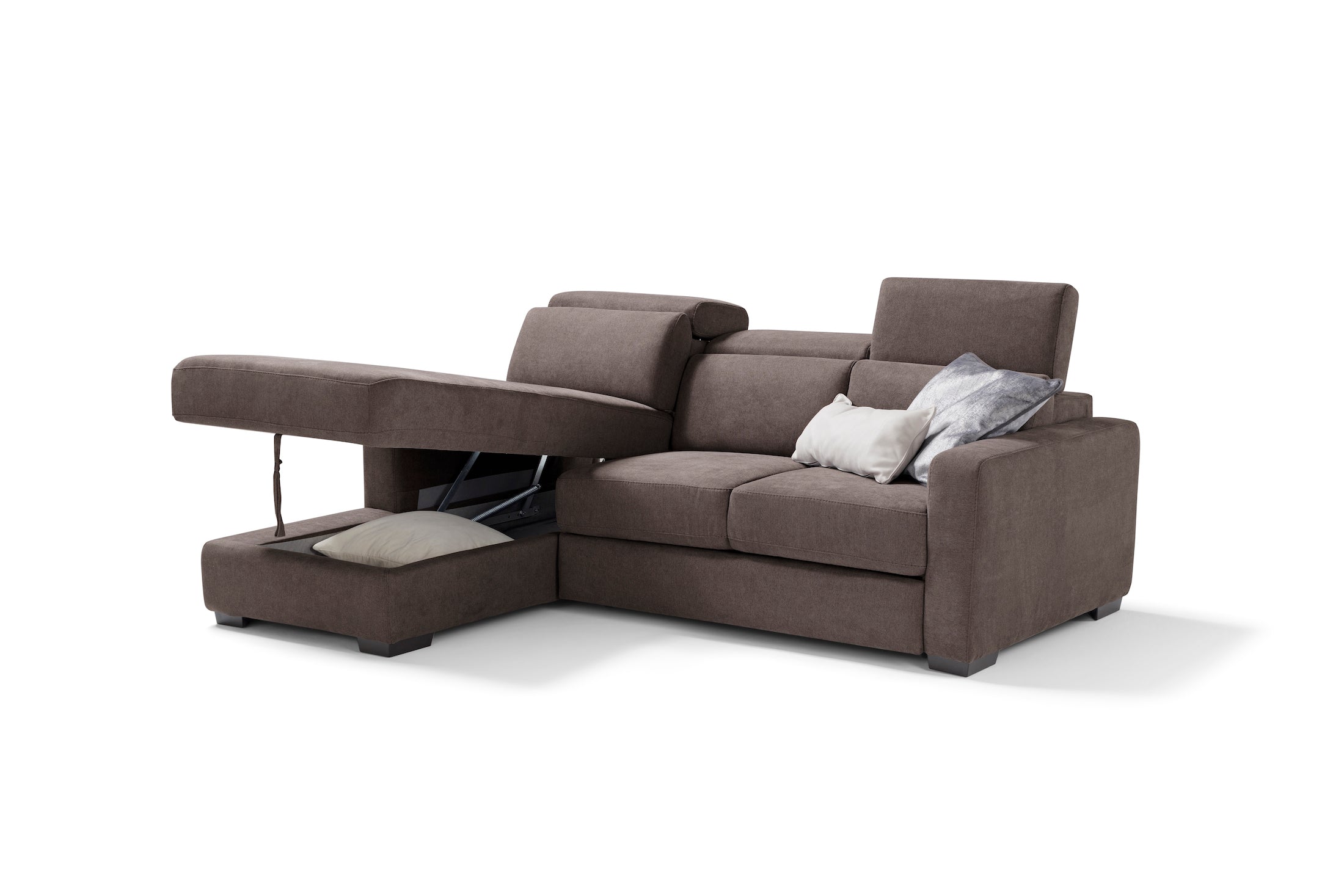 MORGANA divano chaise longue, 3 posti max - apertura letto KOMODO