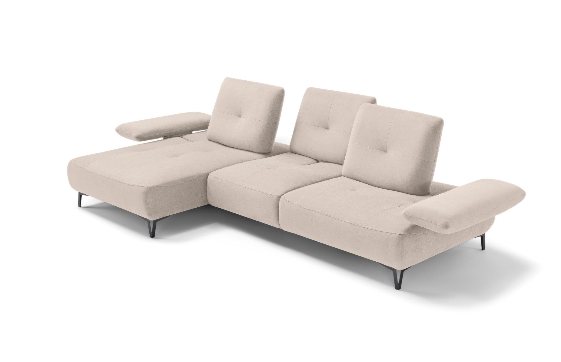 Divano 2 Posti con Chaise Longue Tokio – Komodo | Tessuto Psiche Idrorepellente, Made in Italy